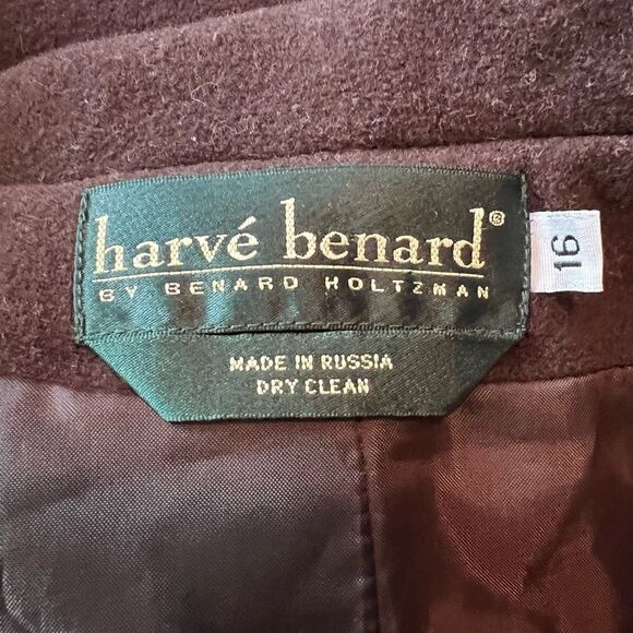 Harvé Bernard brown cashmere and wool blend blazer - Picture 3 of 10